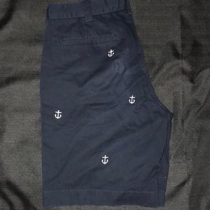 Men’s Navy Anchor Checkered Chino Shorts s: 32